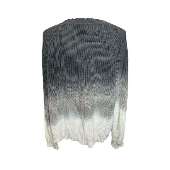 ZADIG & VOLTAIRE KARY COW Ombre Distressed Cotton Wool Pullover Sweater SZ M - Picture 3 of 6